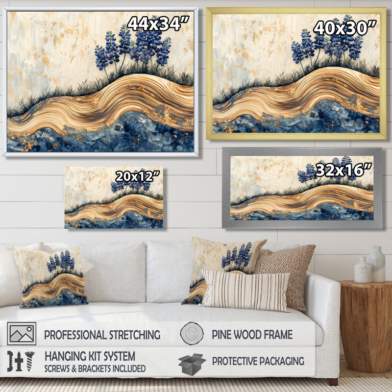 Jabiel - Floral Large Wall Art, H 30 po x l 40 po, Cadre simple, Noir