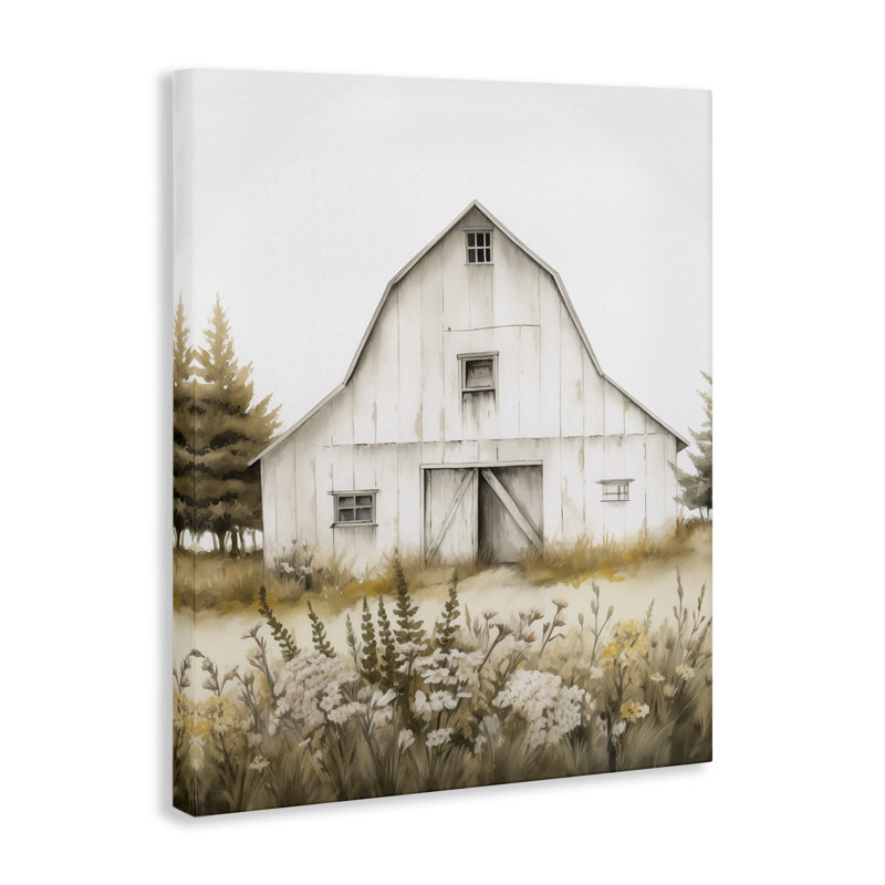  Art mural sur toile Blooming Country Barn Garden par Arlington Prints, H 30 po x l 24 po