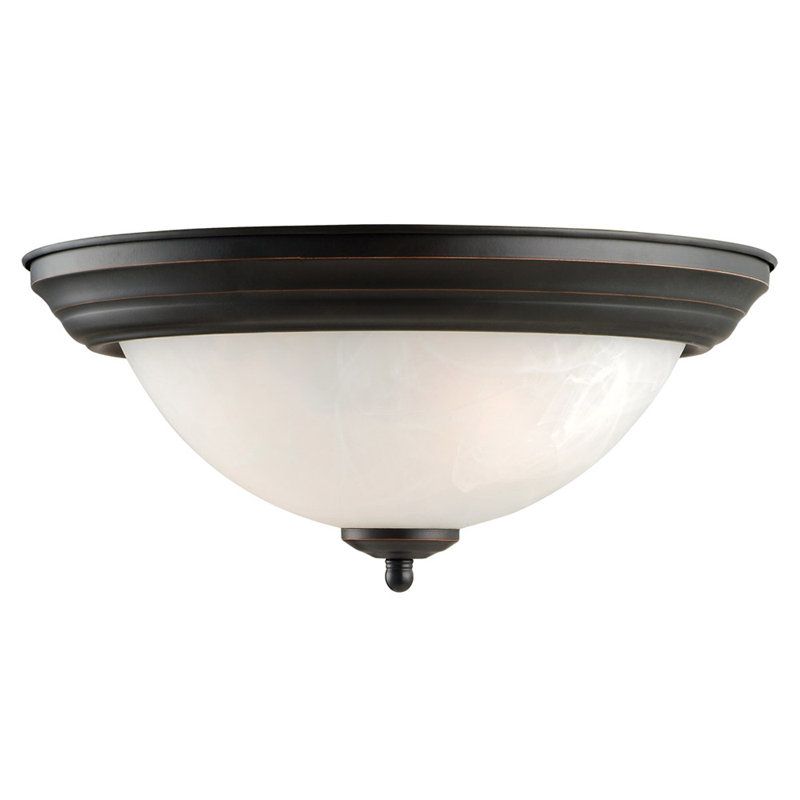 Plafonnier encastré 2 lumières Guildford, Bronze huilé, H 5,87 po x l 13,25 po