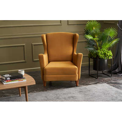 Fauteuil à oreilles en polyester l 31,5 po Glisson