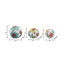Ensemble de 3 orbes décoratifs contemporains multicolores à motif floral rond