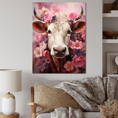 " Romanticism Pink Cow Portrait "