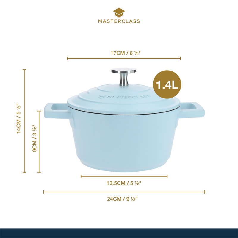 MasterClass 1.4L Non-Stick Cast Aluminum Round Dutch Oven