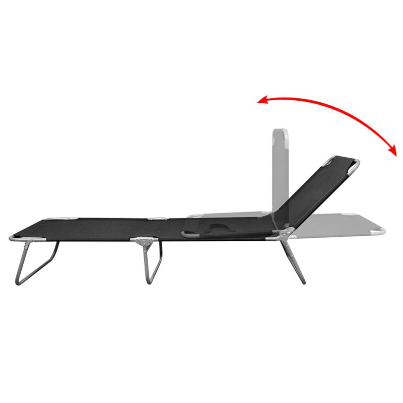 189cm Long Reclining Single Chaise, Black