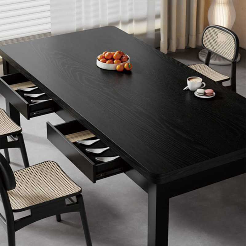 Table de salle à manger multifonctionnelle en bois massif, H 29,52 po x L 86,61 po x l 35,43 po