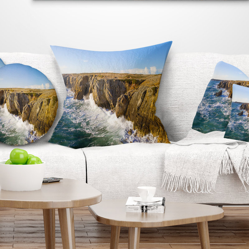 Coussin Cote Sauvage Bretagne France - Sea & Shore, 18 po x 18 po, Coussin décoratif