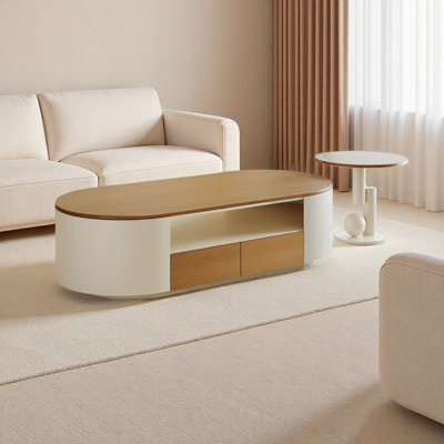 Oval Multi-Functional Storage Coffee Table Set