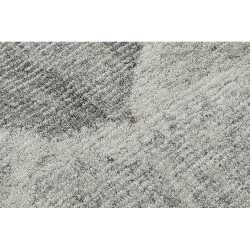 Gingko Hand Tufted Gray Area Rug, Rectangle 7'6" x 9'6"