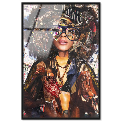 Katy Hirschfeld - Glam Fro Framed Acrylic by Oliver Gal