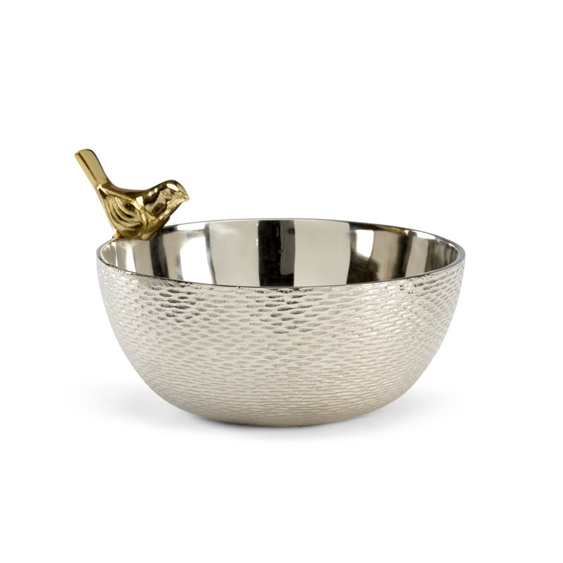 Chirp Metal Decorative Bowl, 6" H x 10.5" W x 9" D
