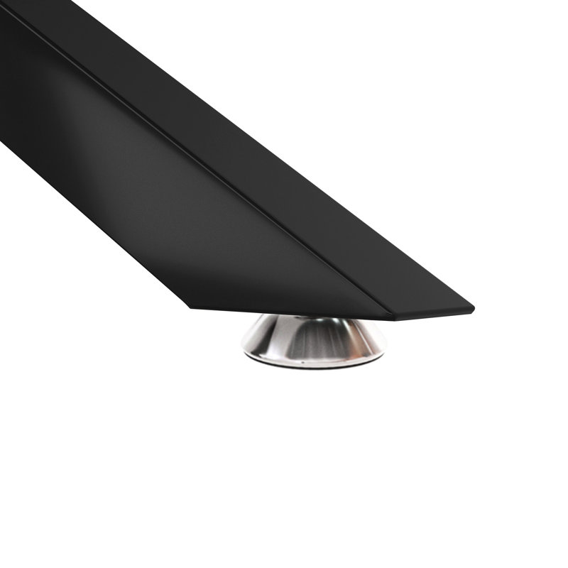 Brewster Rectangle Black Tempered Glass Coffee Table 38.41", Metal Legs For Store Display, High Capacity, Easy To Assemble 38.41" With Modern Legs, Suitable Guest Room, , Adjustable Feet
