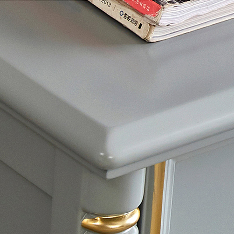 Gray Solid Wood Shoe Storage Bench