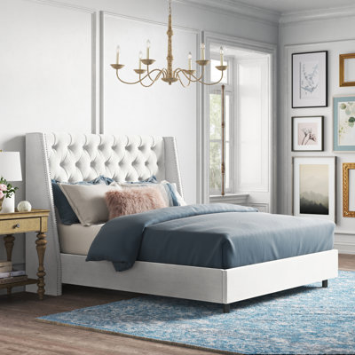 Annabel Upholstered Wingback Bed