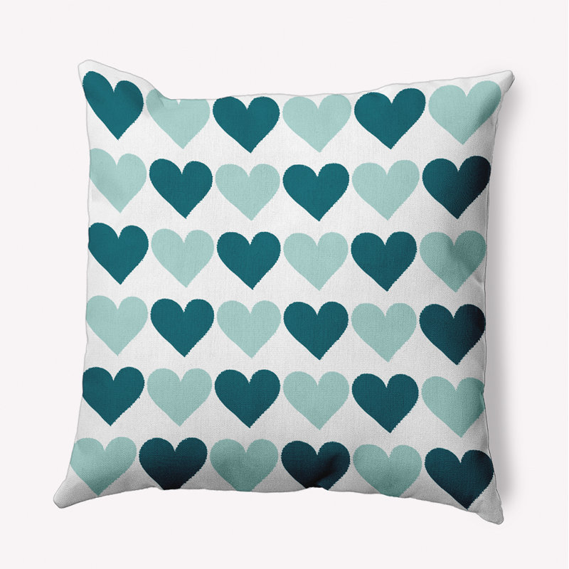Abstract Reversible Throw Pillow, Teal Apetite, 16" x 16"