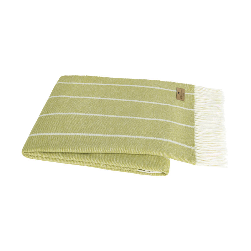 Crystal Blue Fiji Stripe Throw, Green Striped