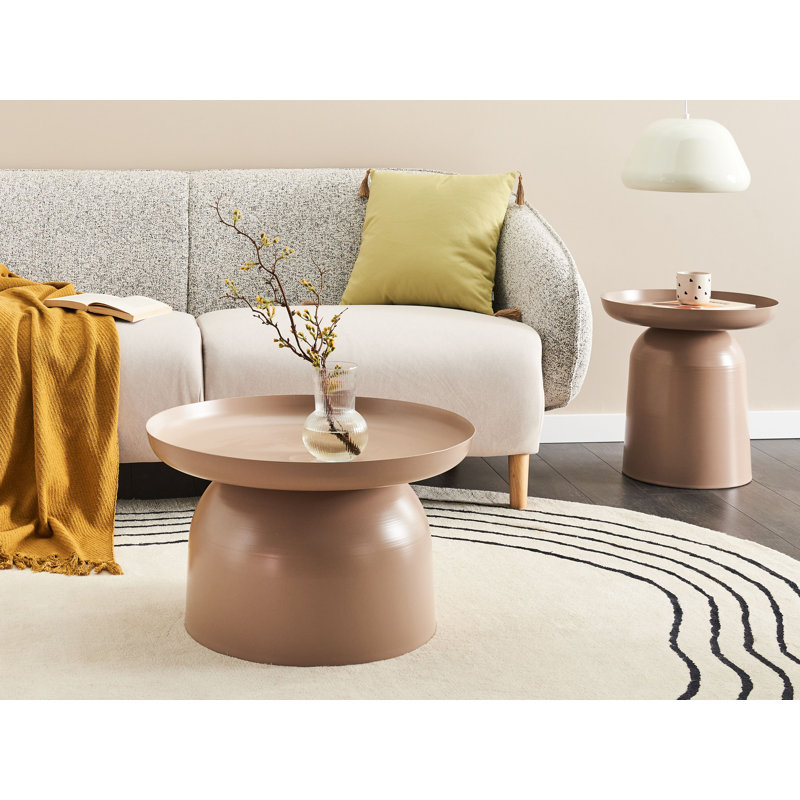 Pedestal Coffee Table, Beige