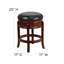 Tabouret à hauteur de comptoir en bois sans dossier de 24 po avec tablier sculpté et siège LeatherSoft Willowridge-16032774-59591066