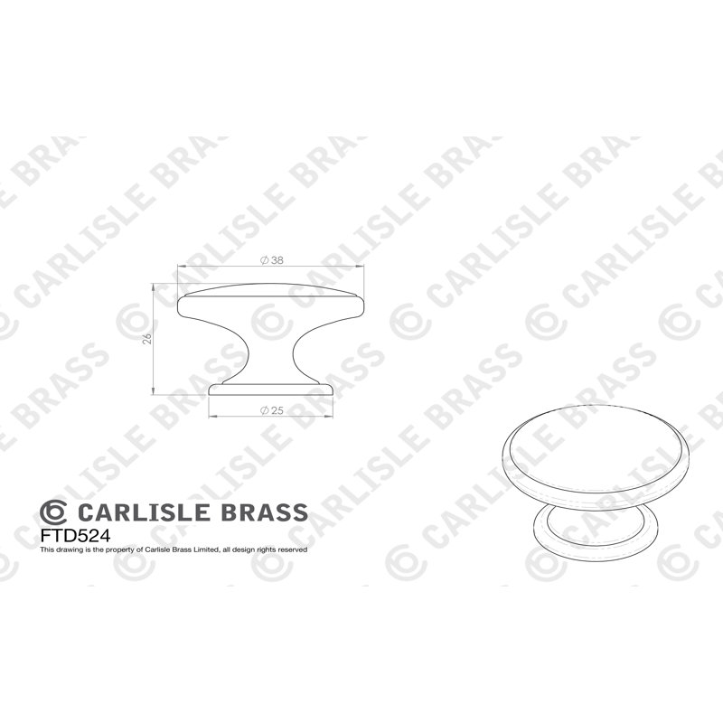 OXFORD KNOB 38Mm, Gun Metal