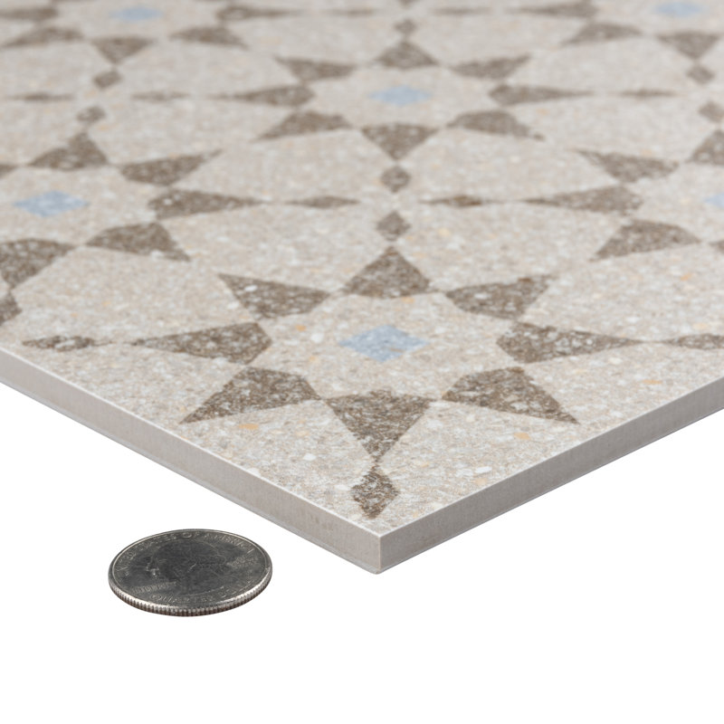 Carreau de porcelaine 11,5 po x 11,5 po Farnese Aventino, Crème