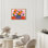 Floral Vase Framed Wall Art Prints - Colorful round flowers for living room