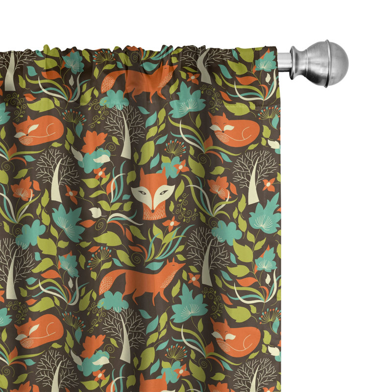 Fox Semi-Sheer Rod Pocket Curtain Panels, 28" x 63"