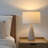 Brightech Nathaniel 20" Cement LED Table Lamp with Cream Cotton Drum Shade