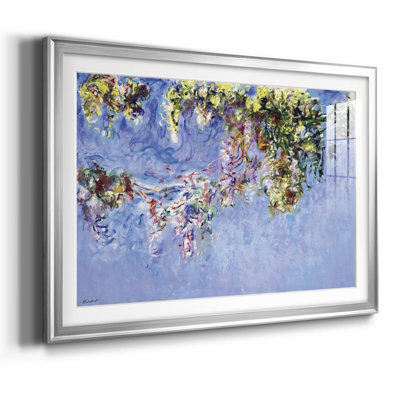 Wisteria, 1919, reproduction encadrée avec biseauté mat et verre, Argent, H 15 po x l 21 po x P 1,5 po