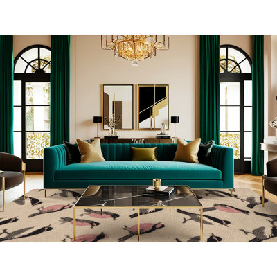 Washable Long tailed Tit Birds Area Rug