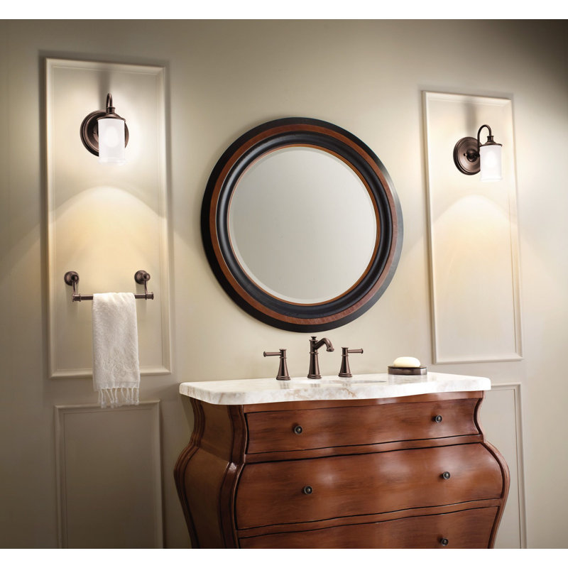 Applique murale pour salle de bain 1 lumière Belfield, Bronze huilé