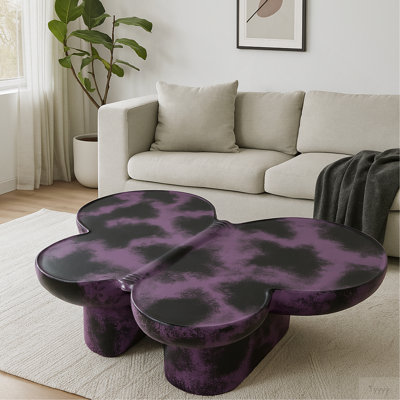 Table basse moderne en faux travertin texturé pour le salon / bureau