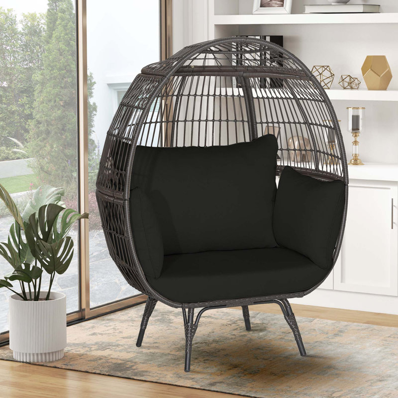 Donavan Outdoor Lounge Chair, Black