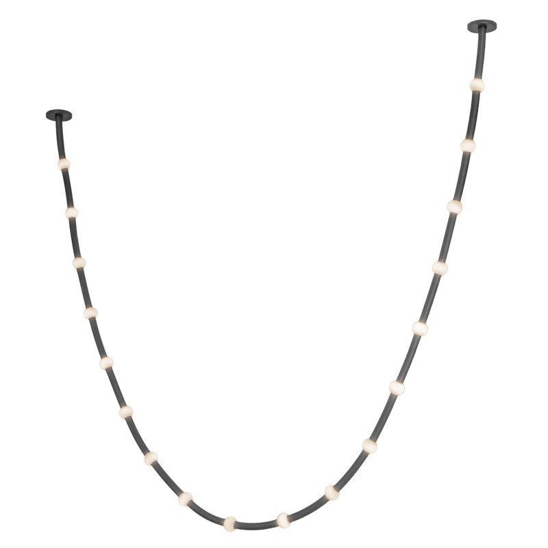 Luminaire suspendu Corda, Largeur de 196,88 po, 17 lumières, 76 W