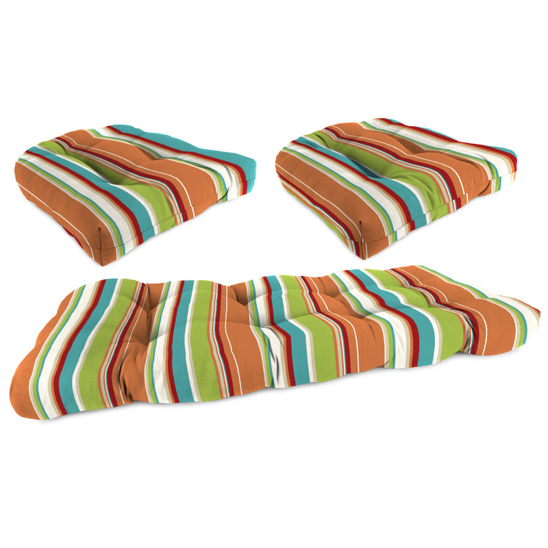 Outdoor Wicker Cushion Set for Bench and 2 Seats, Covert Breeze