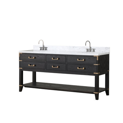 Double Bath Vanity with Carrara Marble Top