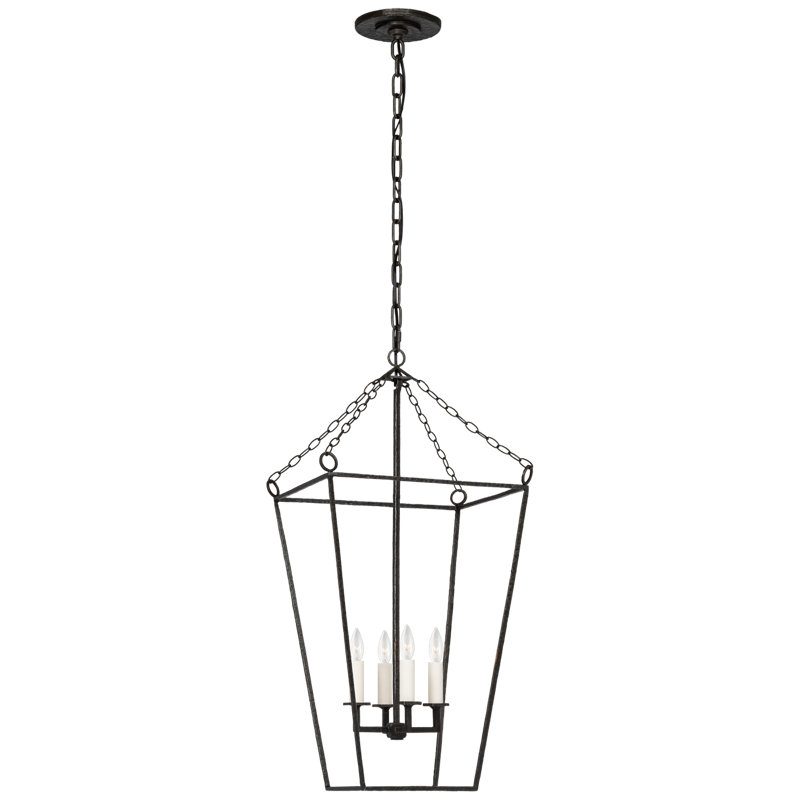 Malloy 4 - Light Chandelier, Aged Iron, 29.75" H x 14" W x 14" D