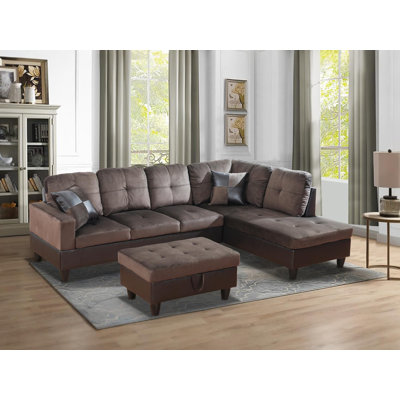 103.5" Upholstered L-Shaped Living Room Sectional