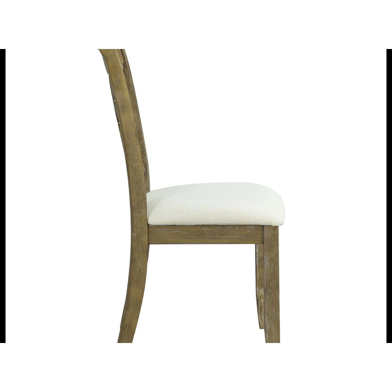 CHAISE LATÉRALE (ENSEMBLE-2) Finition lin beige et chêne rustique
