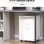 Support mobile pour imprimante avec tiroir et armoire, blanc, polyvalent, se range sous un bureau dans une armoire blanche