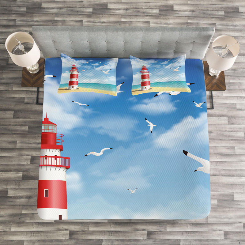 Coastal Polyester Duvet Cover, King Coverlet + 2 Shams