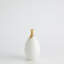 Dipped Golden Crackle/White Slender Vase-Sm