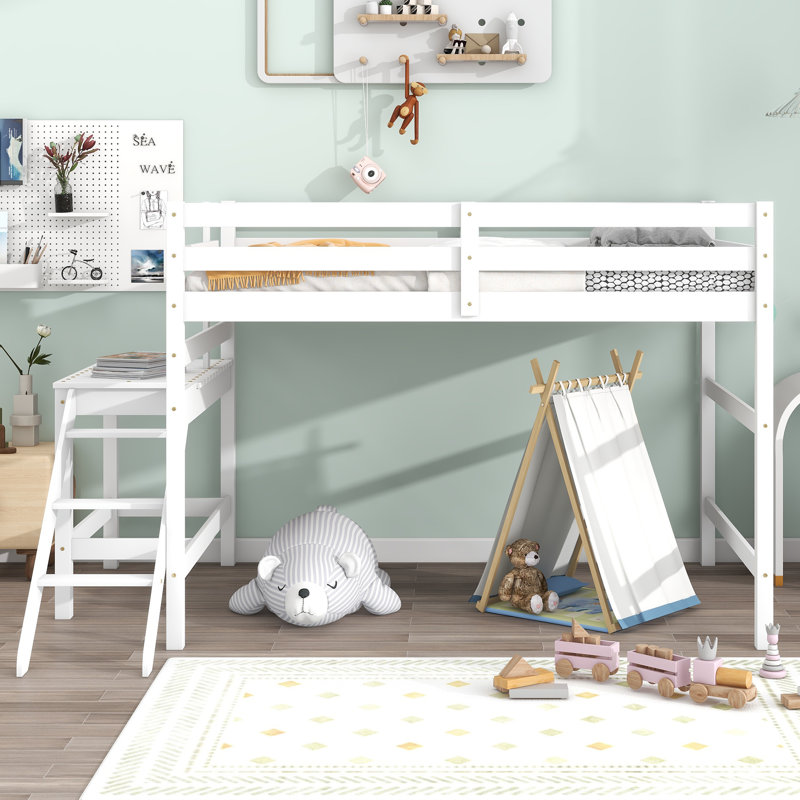 Lit mezzanine pour enfants Stephine, Complète, Blanc