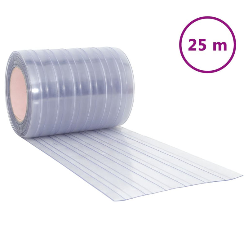 Plastic Sheer Door Curtain Single Panel, Width 30 x Drop 250 cm