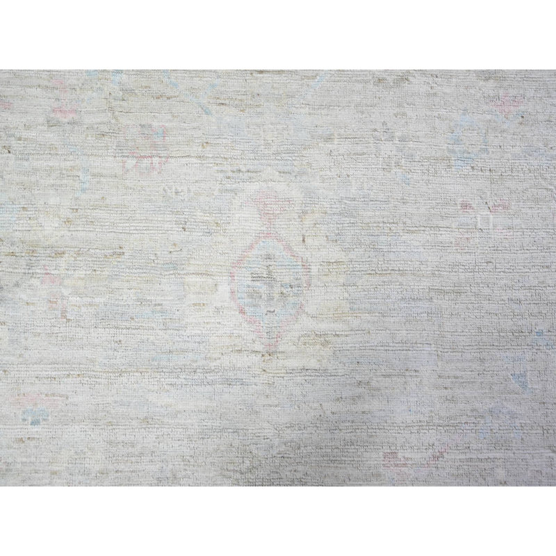 Tapis surdimensionné en laine minérale gris noué à la main 11 pi 10 po x 14 pi 10 po Angora 438CC8E4F6DE4E139D79EA6A998D7985
