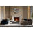 Beveled Curved Cast Stone Fireplace Surround with Beveled Hearth-103565016-103565012