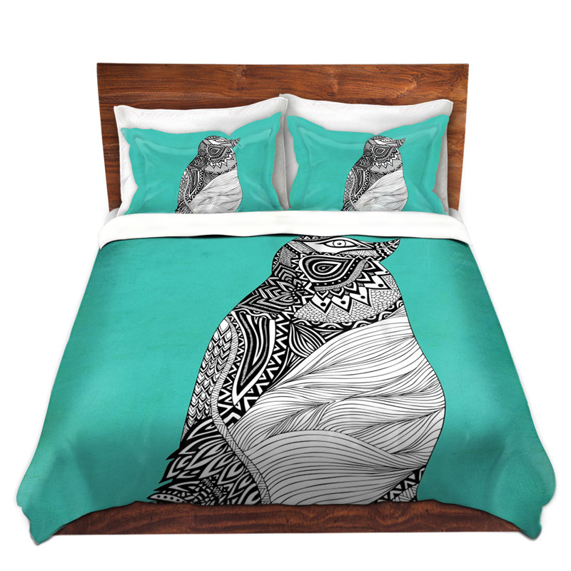 Ensemble de housse de couette tribal pingouin, 1 housse de couette grand + 2 taies standards