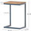 Table d'appoint rectangulaire antique en bois de sapin et en fer de grande taille, idéale pour différents environnements de vie, 18,53 po de profondeur, 13,07 po de largeur, 26,07 po de hauteur, une grande table avec une base foncée contrastante