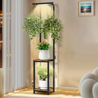 Plant Stand Indoor Outdoor, 65" Tall Plant Stand Outdoor 3 Tiered Hanging Plant Shelf Heavy Duty Flower Stand Multiple Plant Metal Display Rack For Li by Arlmont & Co.