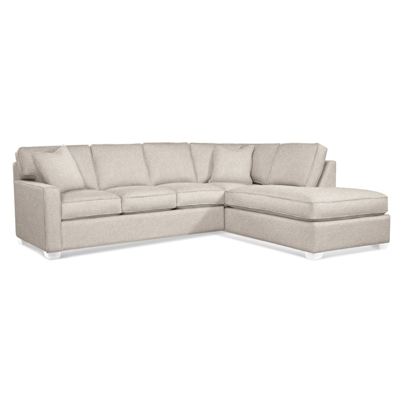 Ellora Upholstered Chaise L-Sectional, Frost White, Right Hand Facing, Elite Dove Linen