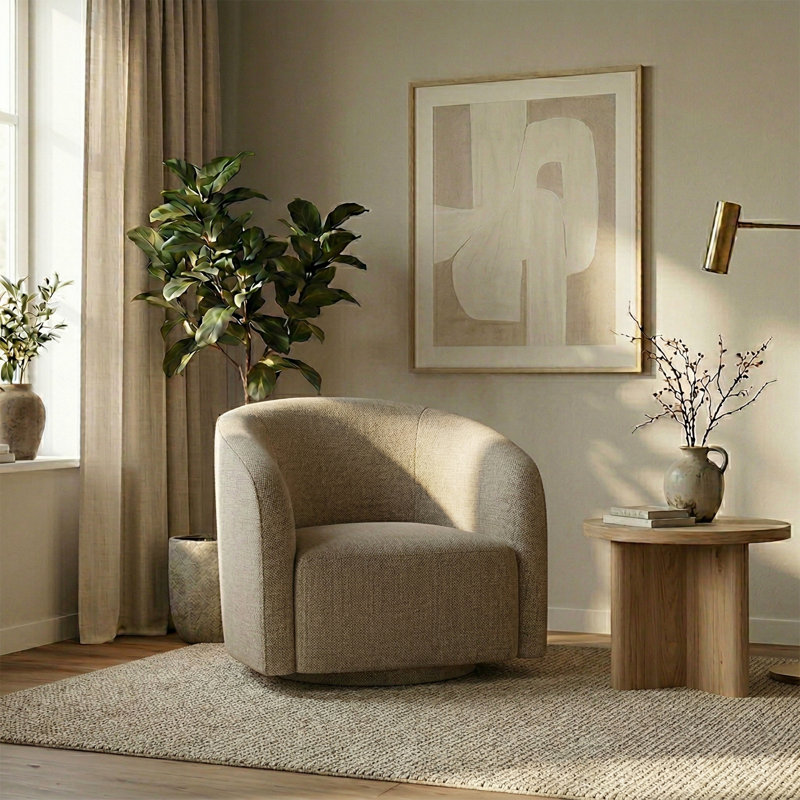 Stella Accent Chair - Sand Performance Boucle, Sand Performance Boucle