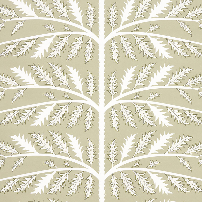 Schumacher x Neisha Crosland Thistle Wallpaper, Neutral